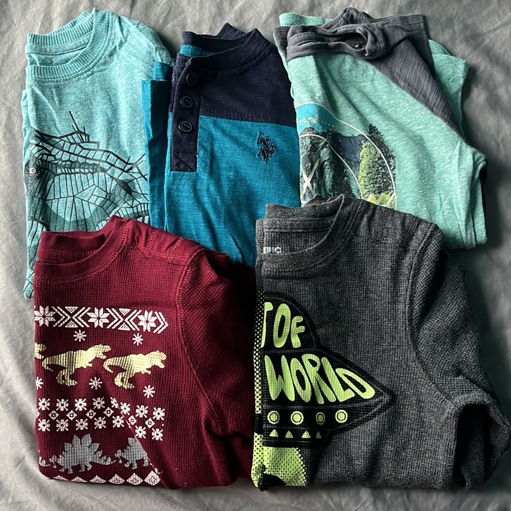 5 long sleeve size 7 boys
